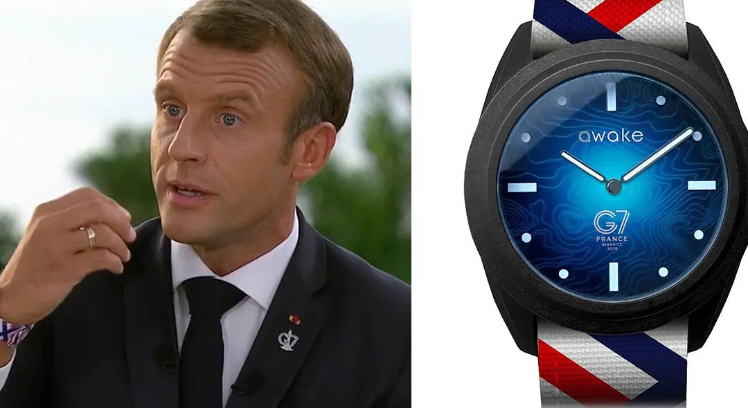 Awake au poignet d'Emmanuel Macron