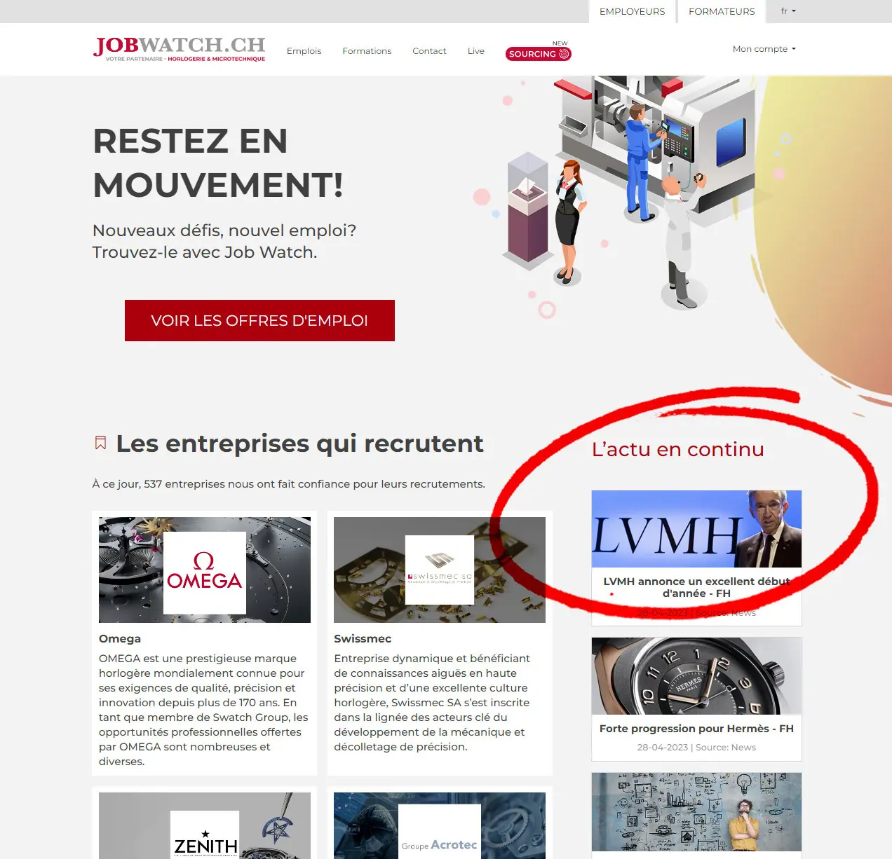 Homepage de jobwatch.ch