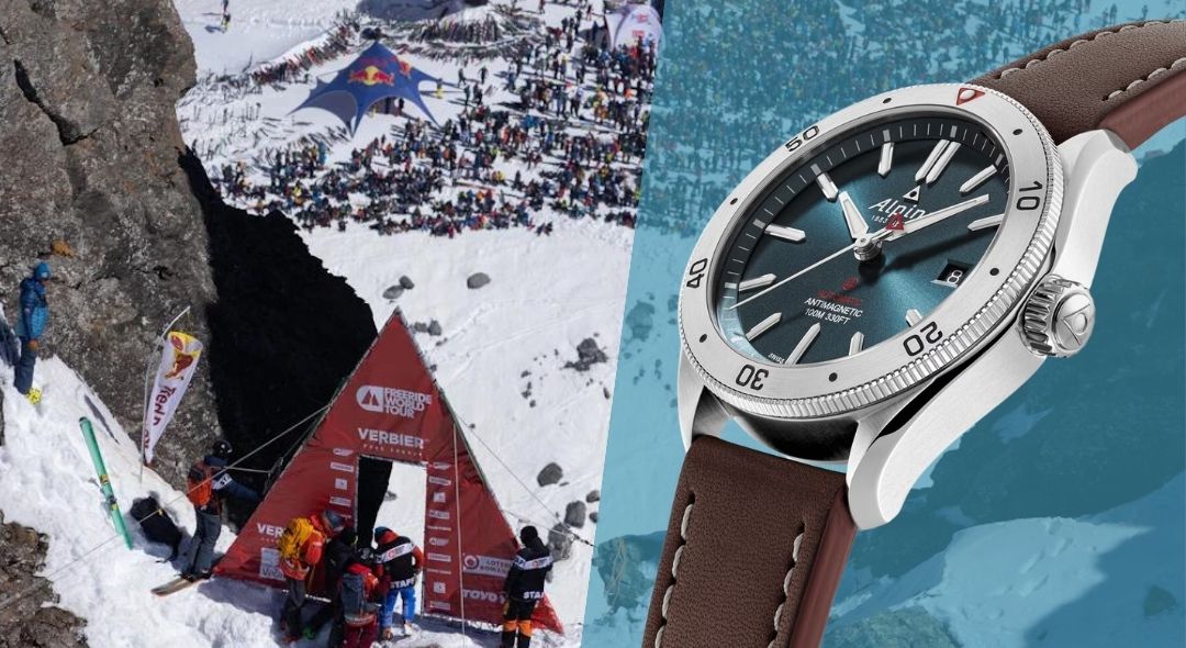 Alpina, la plus ancienne marque de montre sportive (1883) sera ce week-end à Verbier pour le Free Rider Yéti, 2024